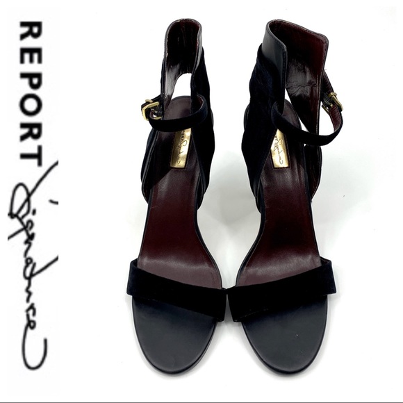 💕SALE💕Report Signature Black Leather Velvet Heel - Picture 2 of 8